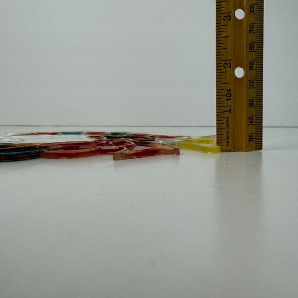 Vtg Plastic Suncatcher Stained Faux Glass Christmas Goose Duck Giftco Holiday - Picture 6 of 15